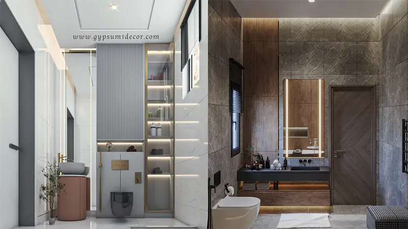 أفضل 60 تصميم حمامات صغيرة ديكورات مُلهمة للحمام الضيق