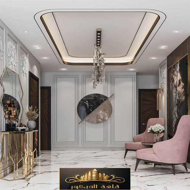 أحدث ديكورات جبس ممرات فخم وبسيط تصميمات اسقف ناعمة